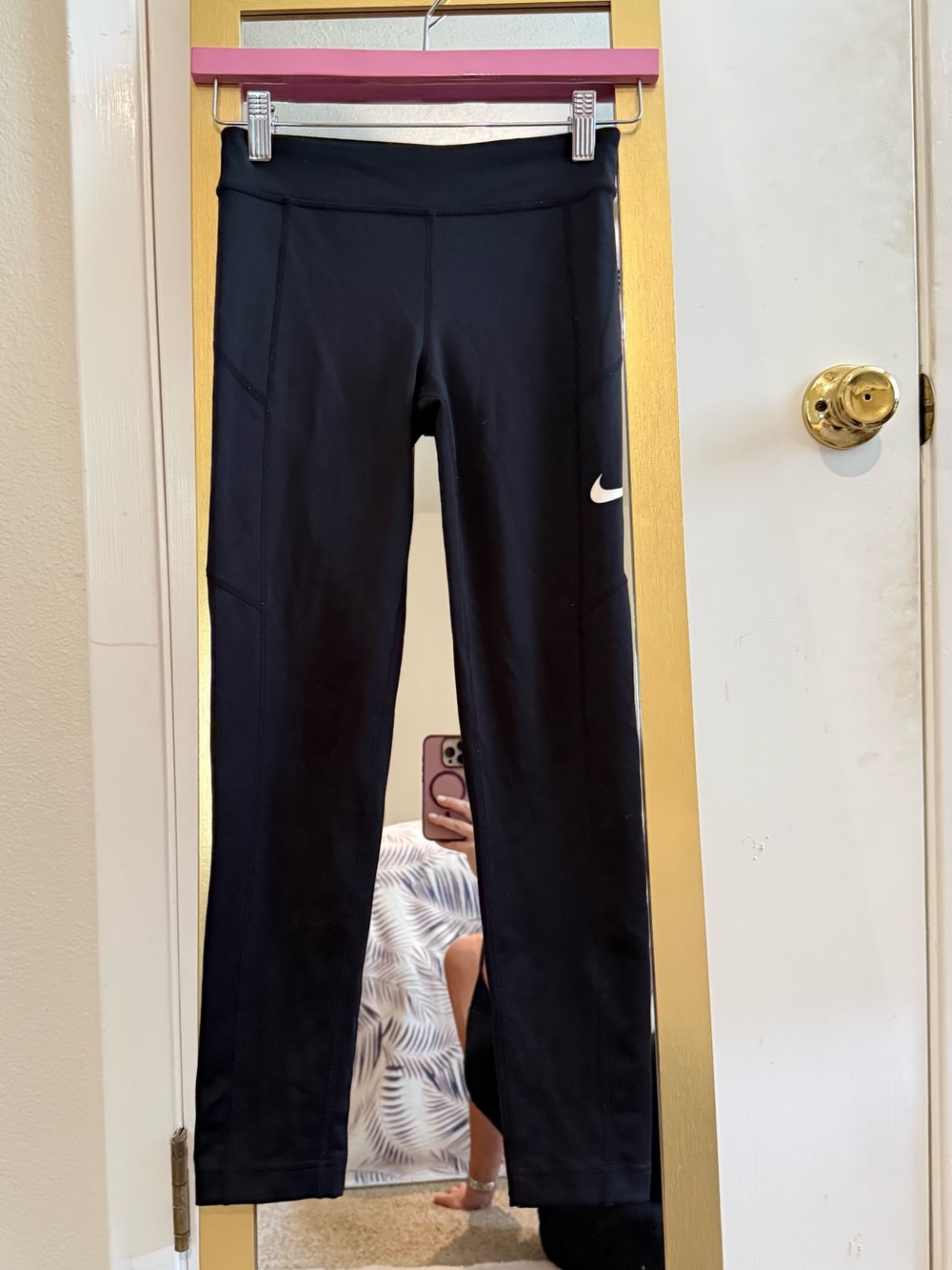 Nike Black Kids Athletic Leggings with White Swoosh. Never worn!